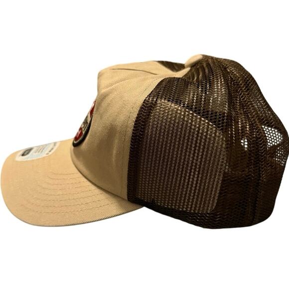 NWT Brixton Trucker Cap Tan/Brown Adjustable Snapback Meshback Logo Patch Hat - Picture 3 of 6
